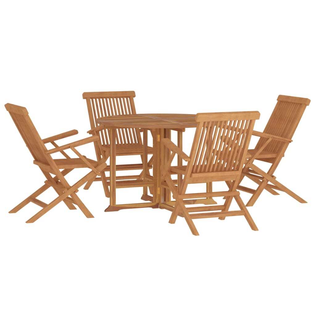 Outdoor Dining Set Natural teak Smooth-sanded teak hardwood
