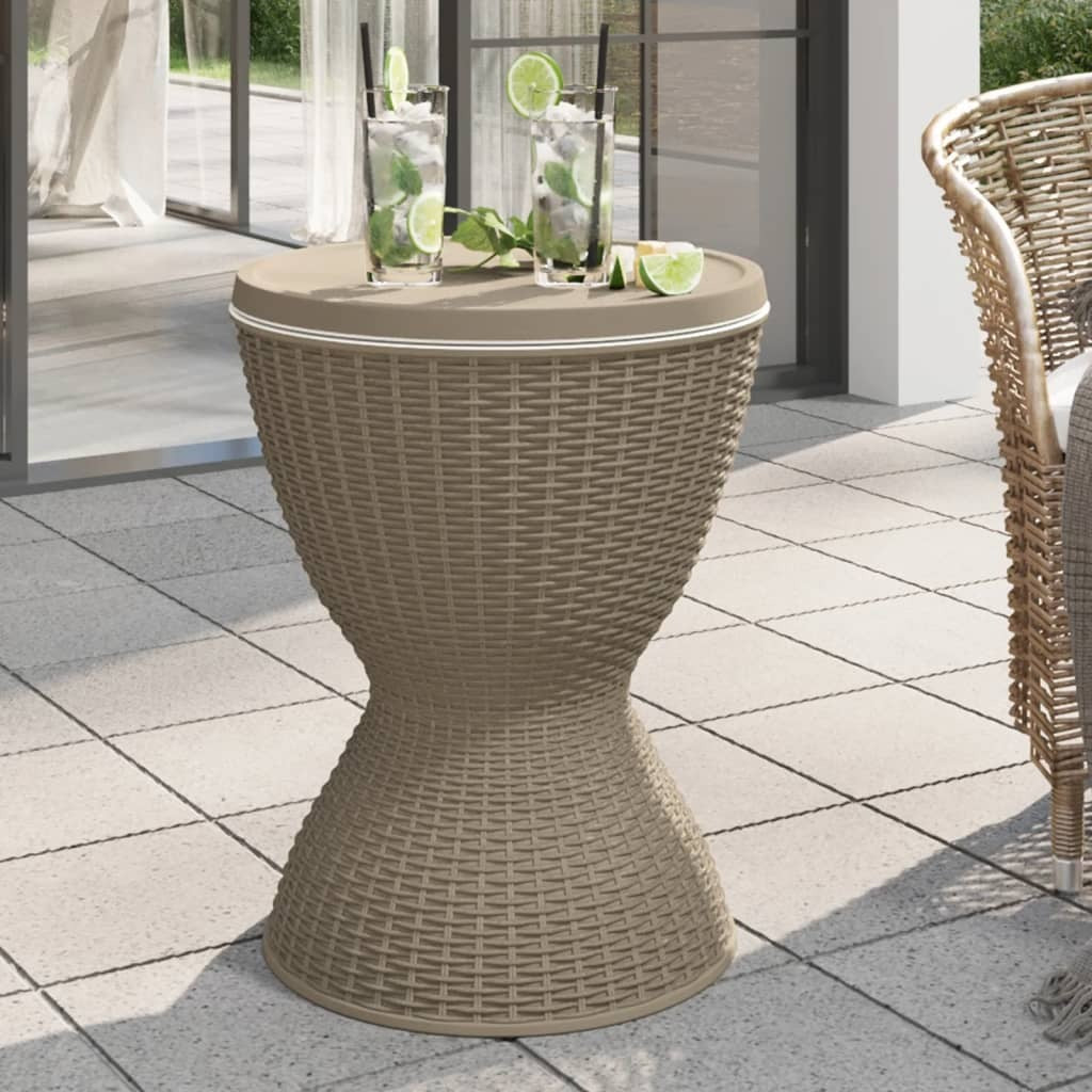 Ice Cooler Table Light Brown Polypropylene Medium Convertible