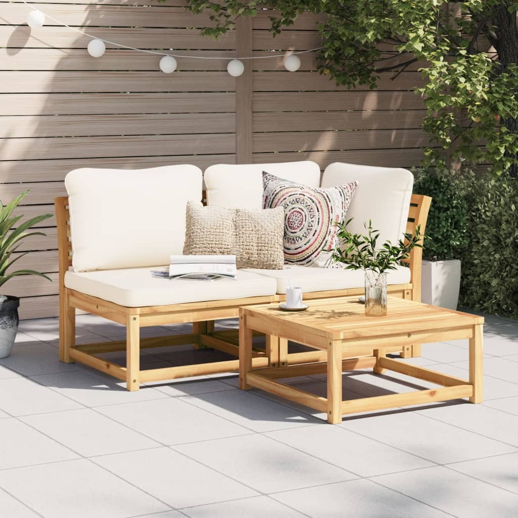 Garden Table Brown Solid Acacia wood Small Durable