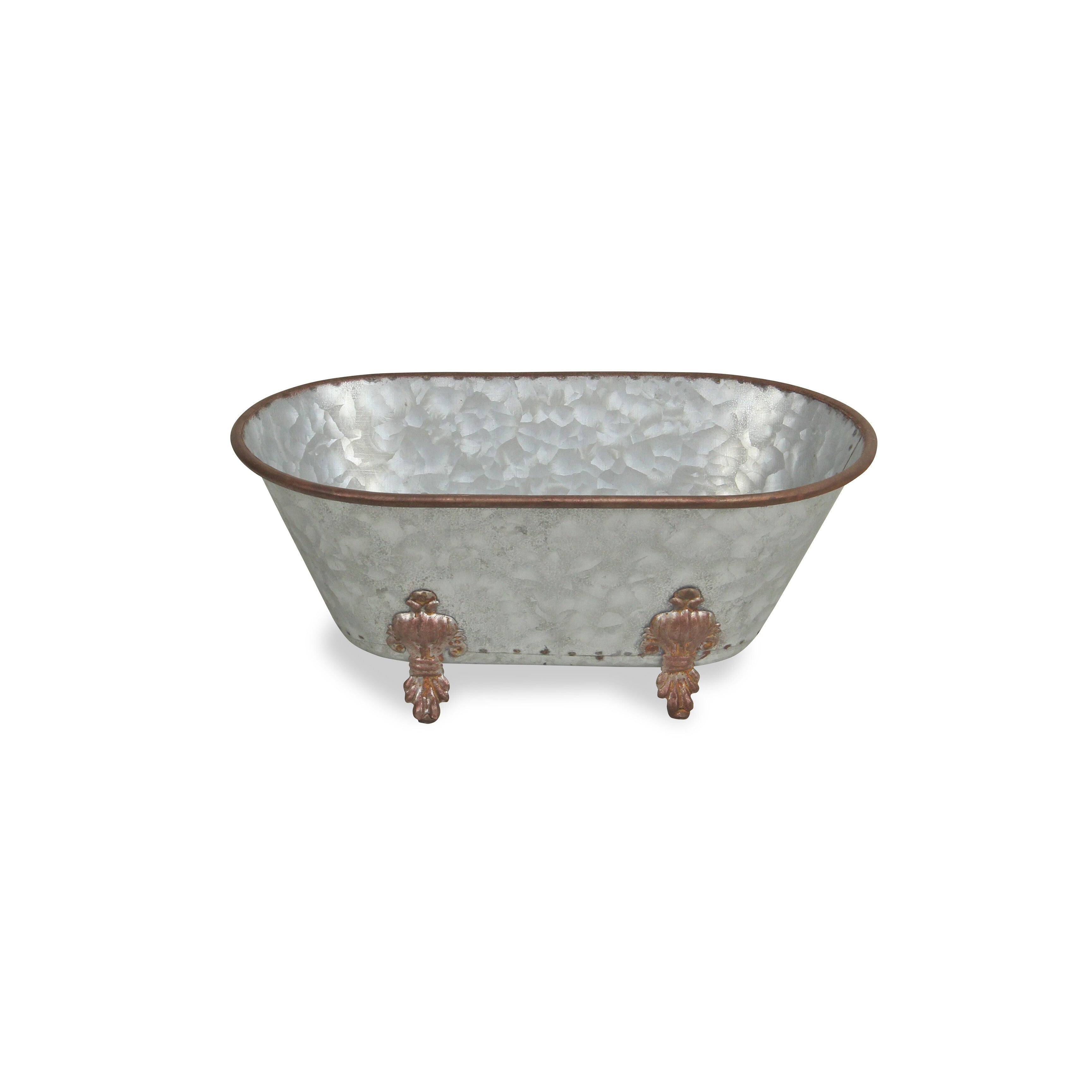 Jumbo Hammered Metal Bathtub Sculpture