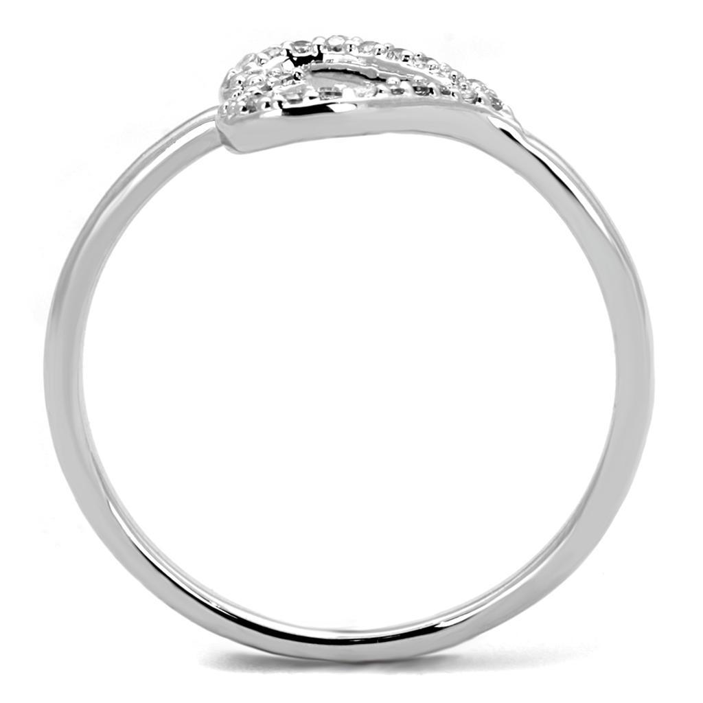 3W866 - Rhodium Brass Ring with AAA Grade CZ in Clear - LAWendy