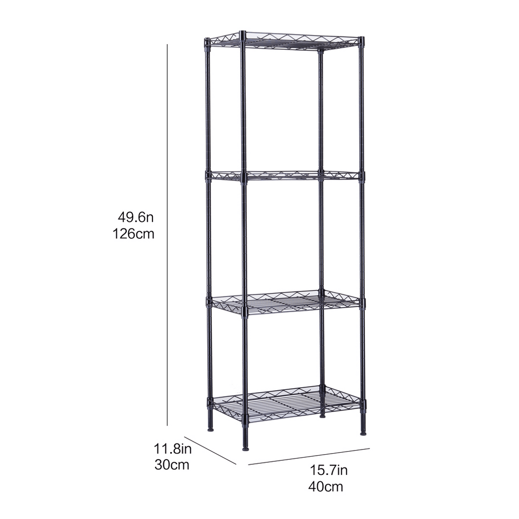 4 - Tier Wire Shelving Unit Metal Storage Rack - LAWendy
