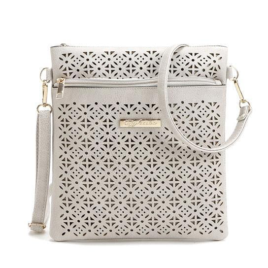 Color: CLASSIC WHITE - Blossomita Handbag With Cutout Flower Design