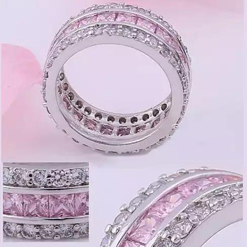 Color: Pink Stone,Size: 11 - LUMINA Pure & Pink Banquet Rings