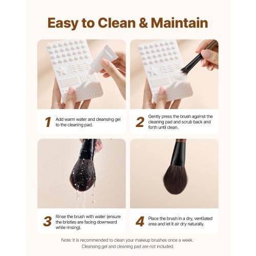 9 - Piece Makeup Brush Set for Foundation Blending Eyeshadow, Professional Makeup Brush Kit with Soft Natural Wool & Vegan Synthetic Bristles, Ergonomic Wood Handle, Travel - Friendly Storage Bag - LAWendy