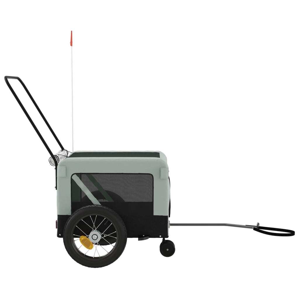 Pet Bike Trailer Grey and Black Oxford Fabric, Iron, PVC Medium