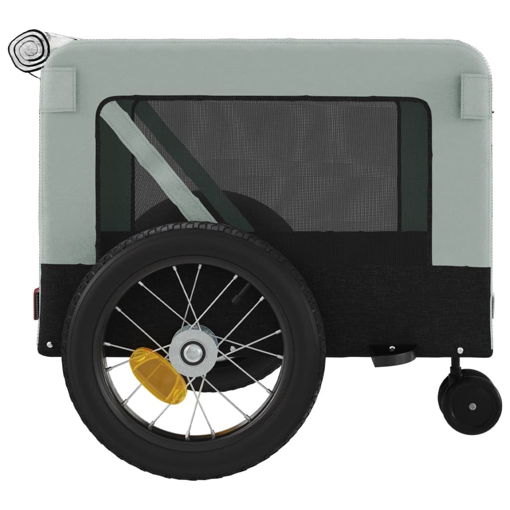 Pet Bike Trailer Grey and Black Oxford Fabric, Iron, PVC Medium