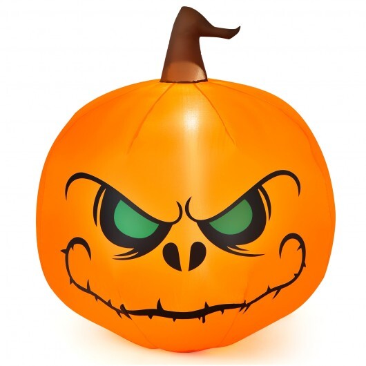4 Feet Halloween Inflatable Pumpkin with Build-in LED Light - Color: Orange - Size: 4 ft