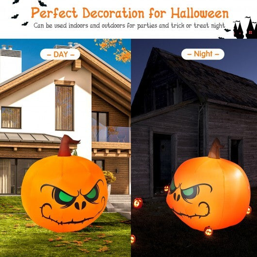 4 Feet Halloween Inflatable Pumpkin with Build-in LED Light - Color: Orange - Size: 4 ft