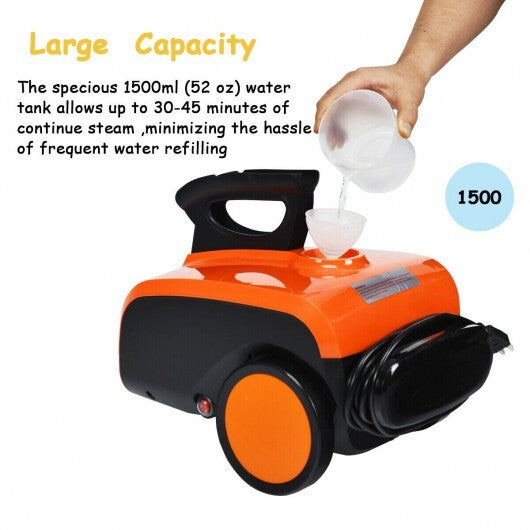Heavy Duty Household Multipurpose Steam Cleaner with 18 Accessories - Color: Orange
