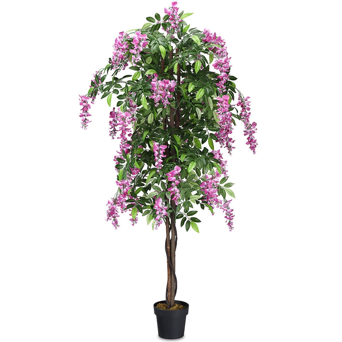 6-Feet Artificial Wisteria Silk Indoor-Outdoor Tree-1pieces - Color: Green