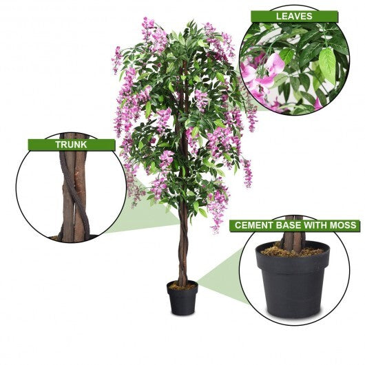 6-Feet Artificial Wisteria Silk Indoor-Outdoor Tree-1pieces - Color: Green