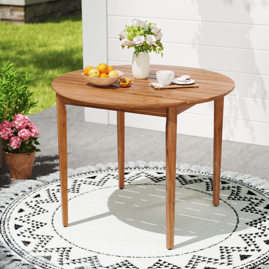 36 inch Acacia Wood Round Outdoor Dining Table for 4 People
