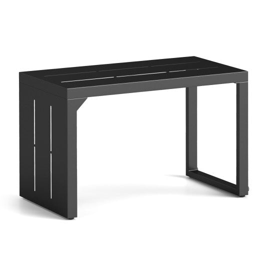 C-Shaped End Table Convertible Coffee Table with Adjustable Foot Pads-Black - Color: Black