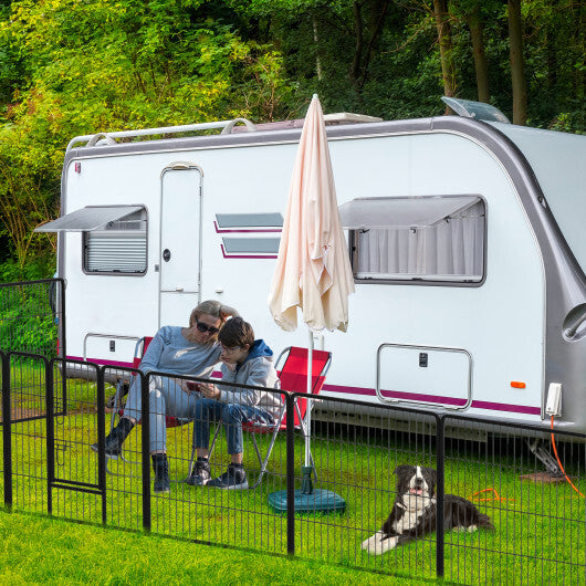 16 Panel 24/32/40 Inches Height Dog Playpen with Lock and Large Door-32 inches - Size: 32 inches