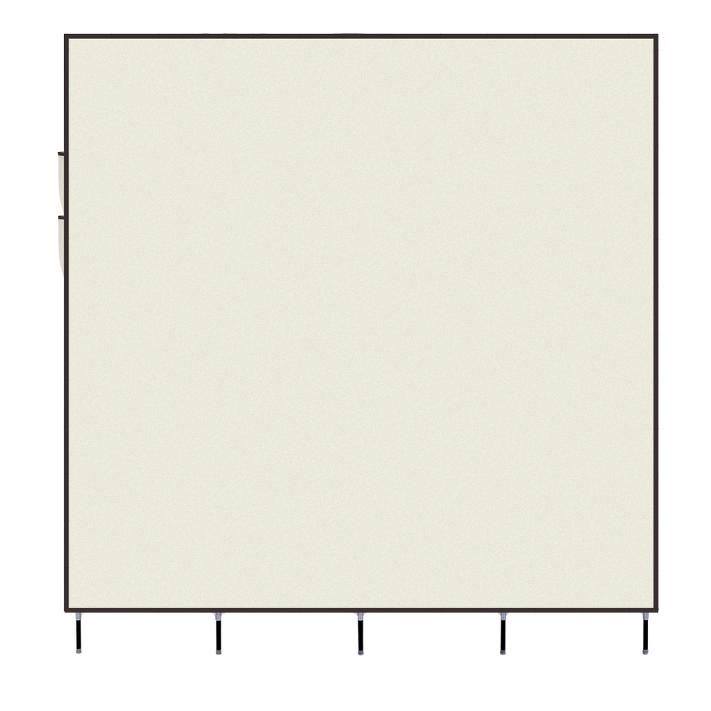 67" Clothes Closet Portable Wardrobe Clothes Storage Rack 12 Shelves 4 Side Pockets Beige