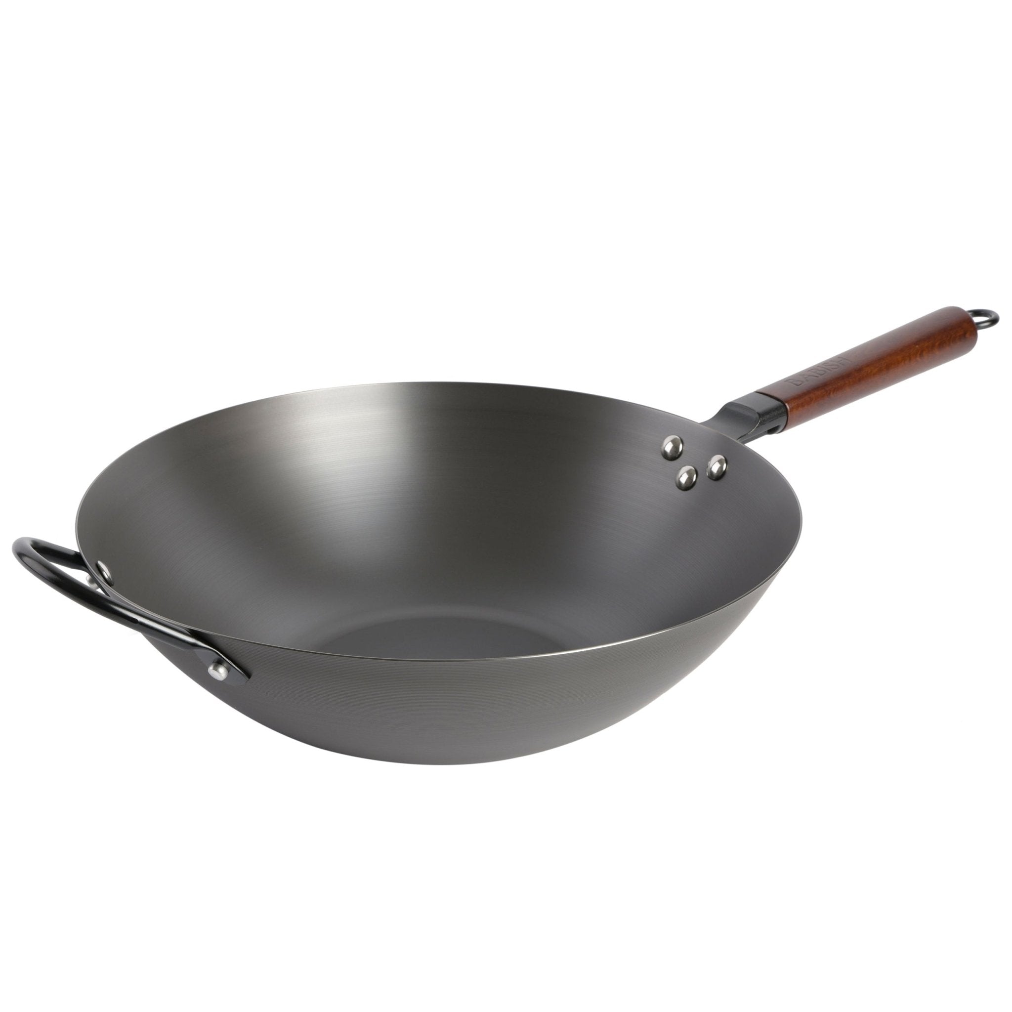 Babish 14 Inch Carbon Steel Flat Bottom Wok in Black - LAWendy