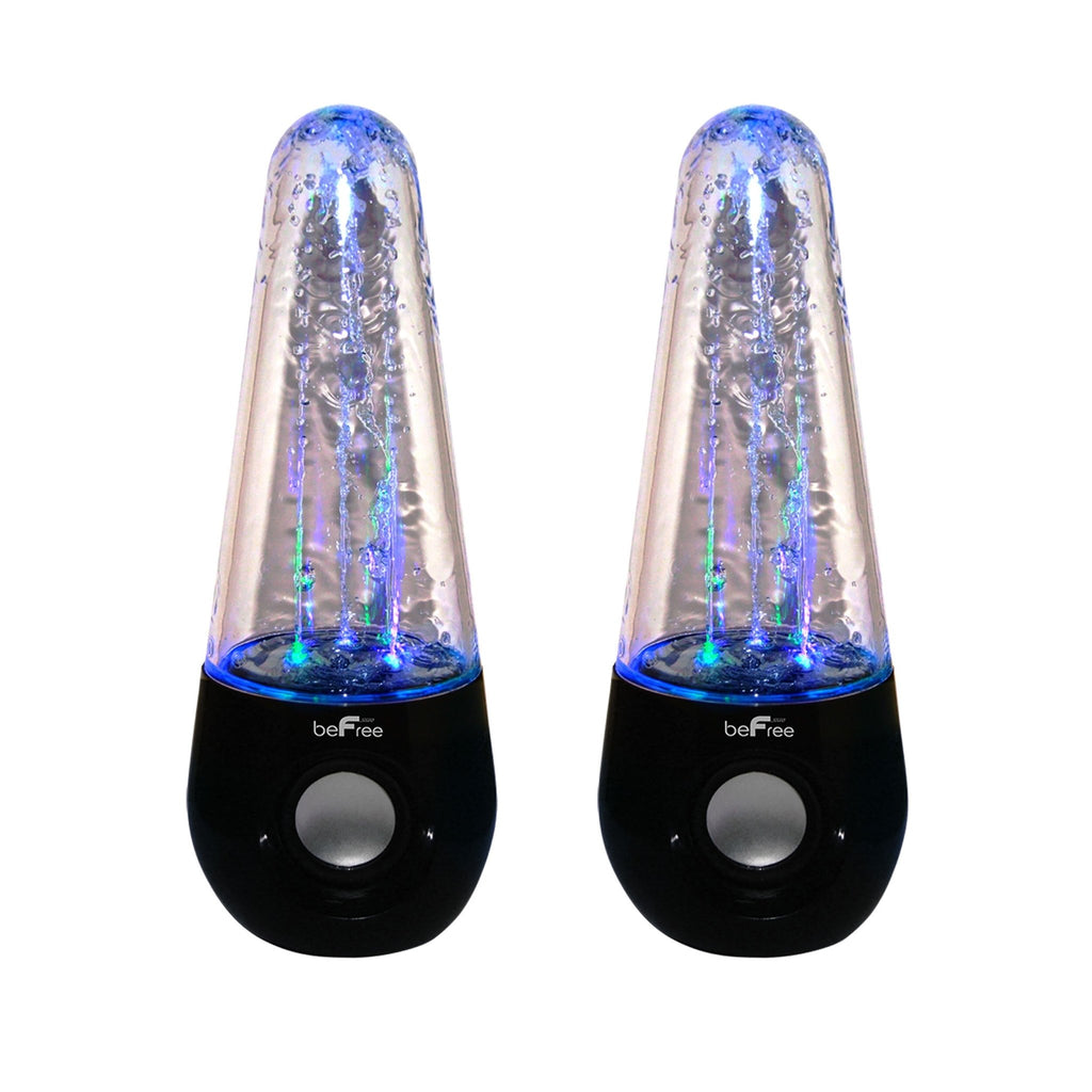 beFree Sound Bluetooth LED Dancing Water Multimedia Speakers in Black - LAWendy