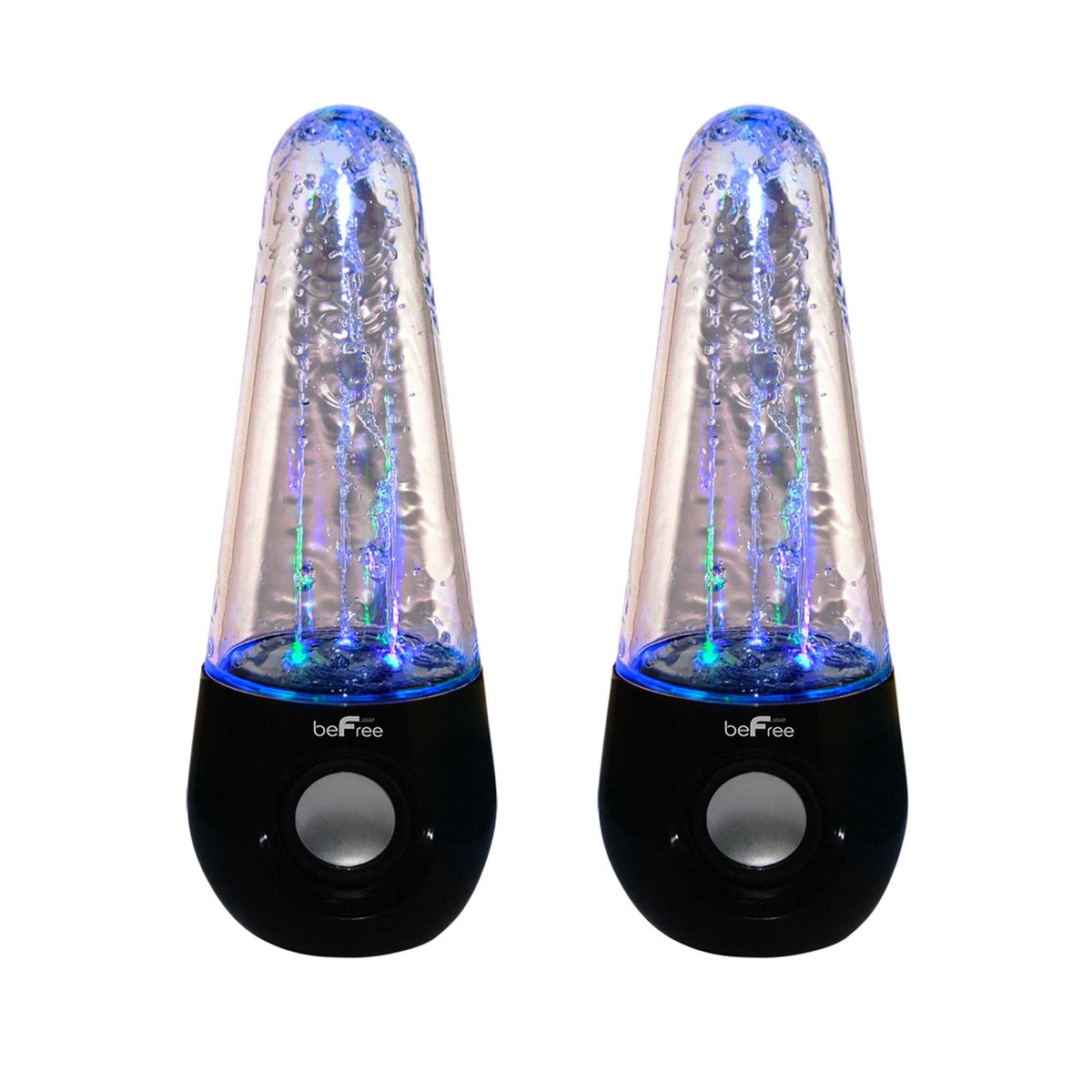 beFree Sound Bluetooth LED Dancing Water Multimedia Speakers in Black - LAWendy