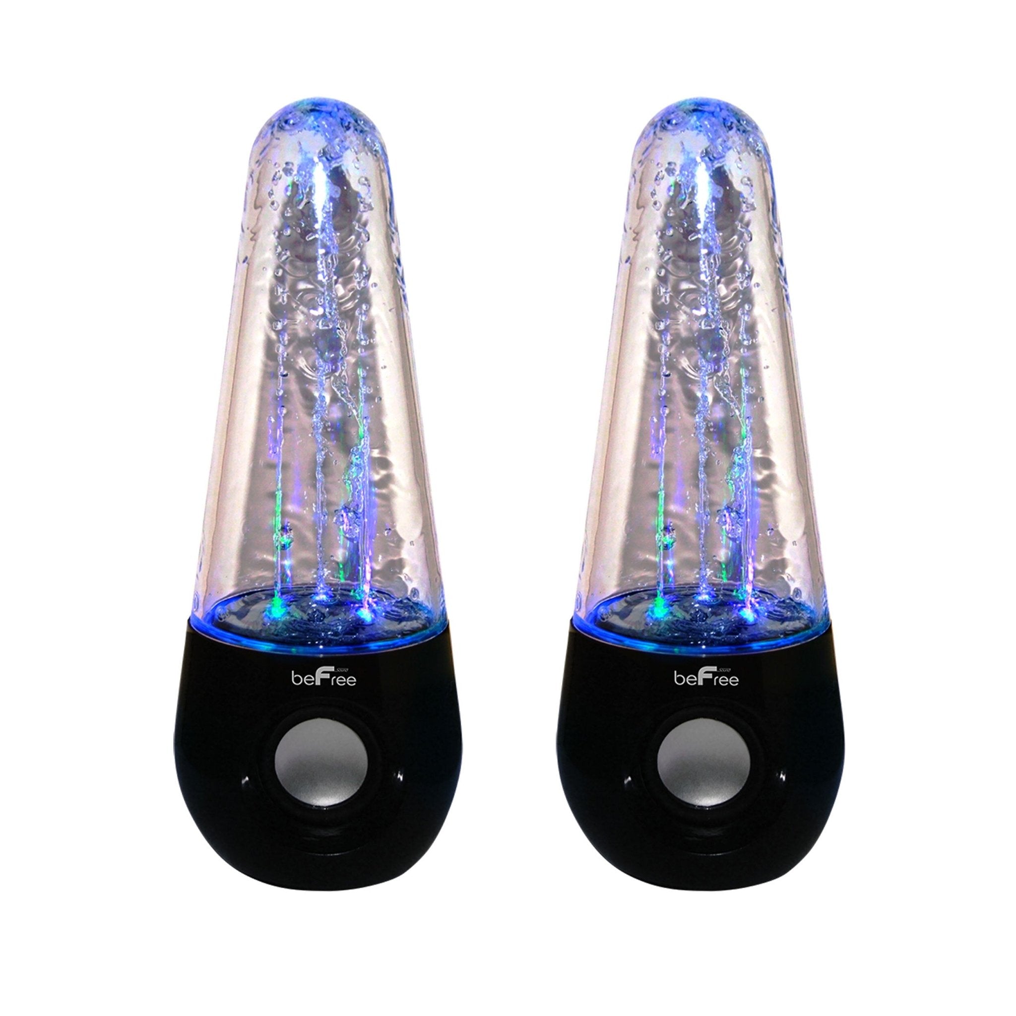beFree Sound Bluetooth LED Dancing Water Multimedia Speakers in Black - LAWendy