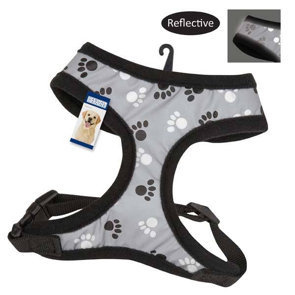 Casual Canine Reflective Pawprint Dog Harnesses M - LAWendy