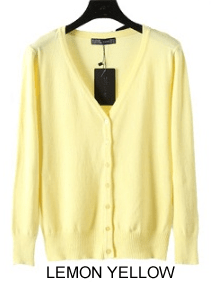 Color: Lemon Yellow,Size: 4X Large - Cuddle Cardigans Long Sleeves Button Down Style In Plus Sizes Too - LAWendy