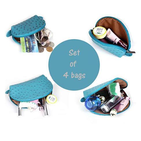 COSMO Cosmetic Faux Ostrich Cases In Set of 4 - LAWendy