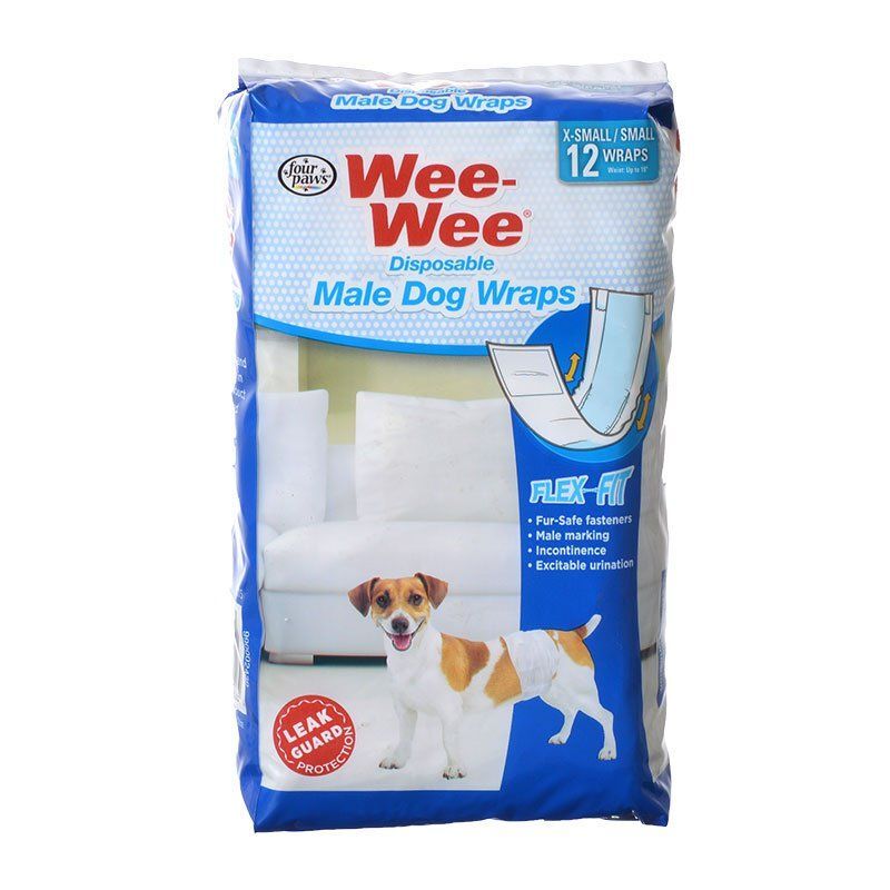 Four Paws Wee Wee Disposable Male Dog Wraps - LAWendy