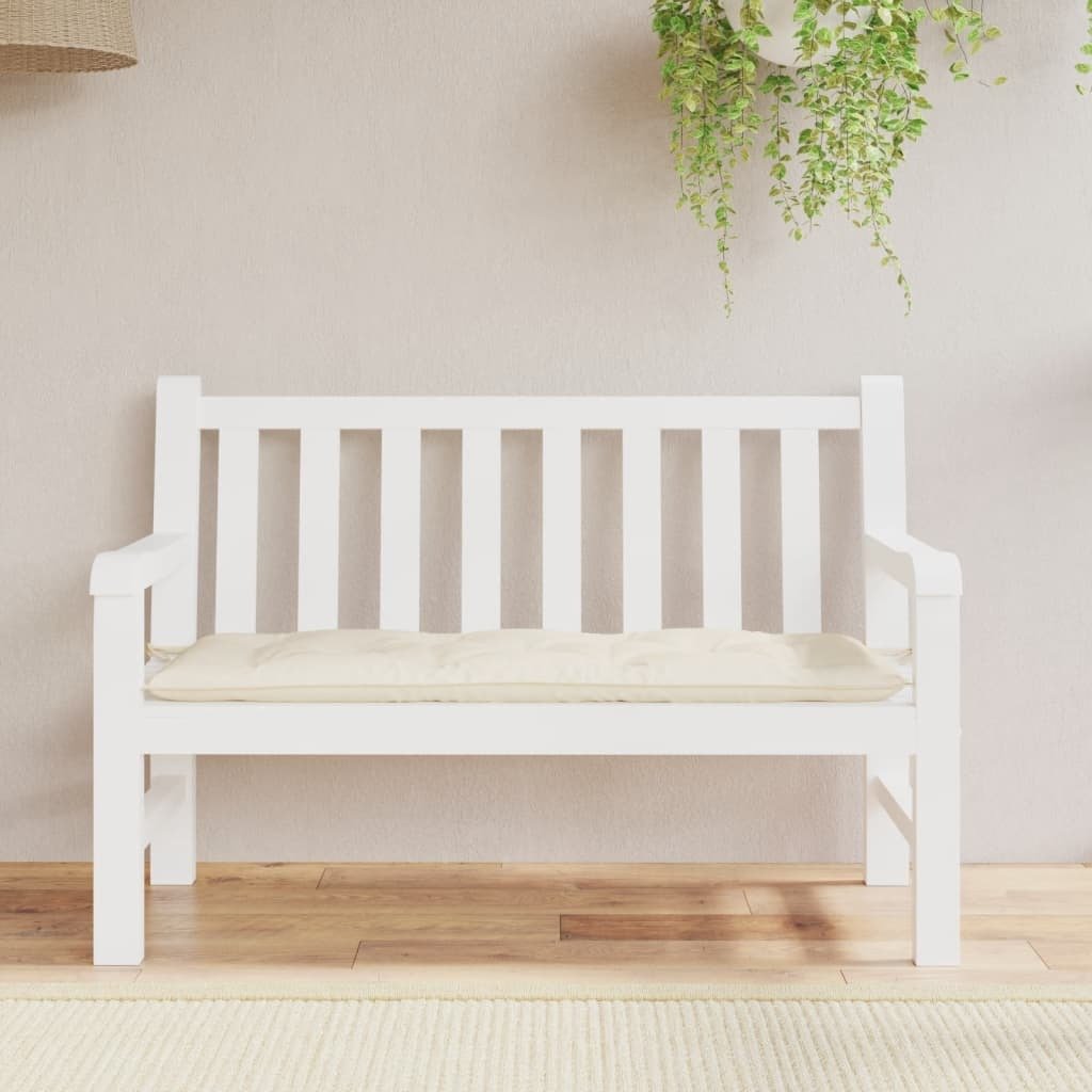 Garden Bench Cushion Cream White Oxford fabric (100% polyester) - LAWendy