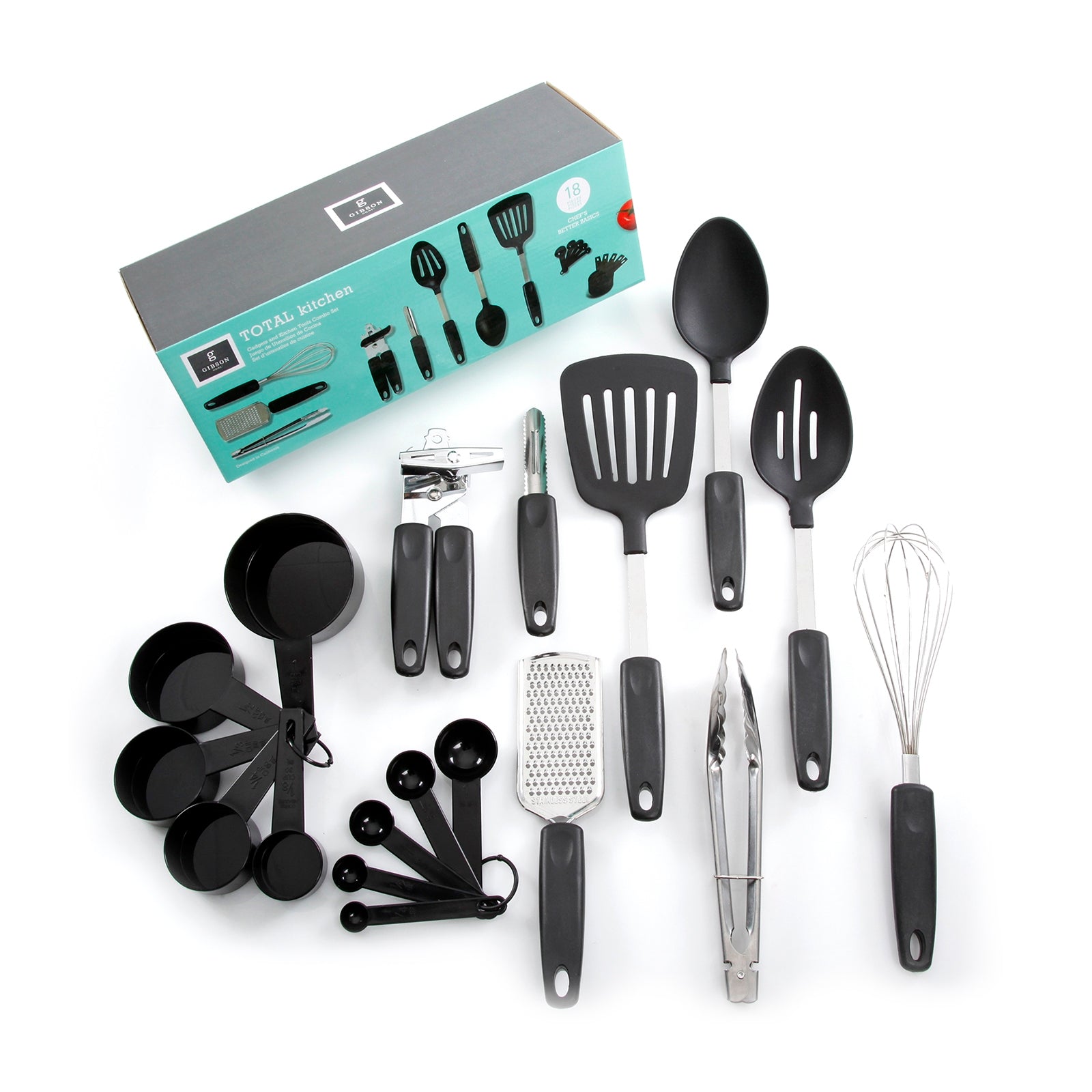 Gibson Home Total Kichen Chefs Better Basics 18 - Piece Gadgets and Tools Combo Set - LAWendy