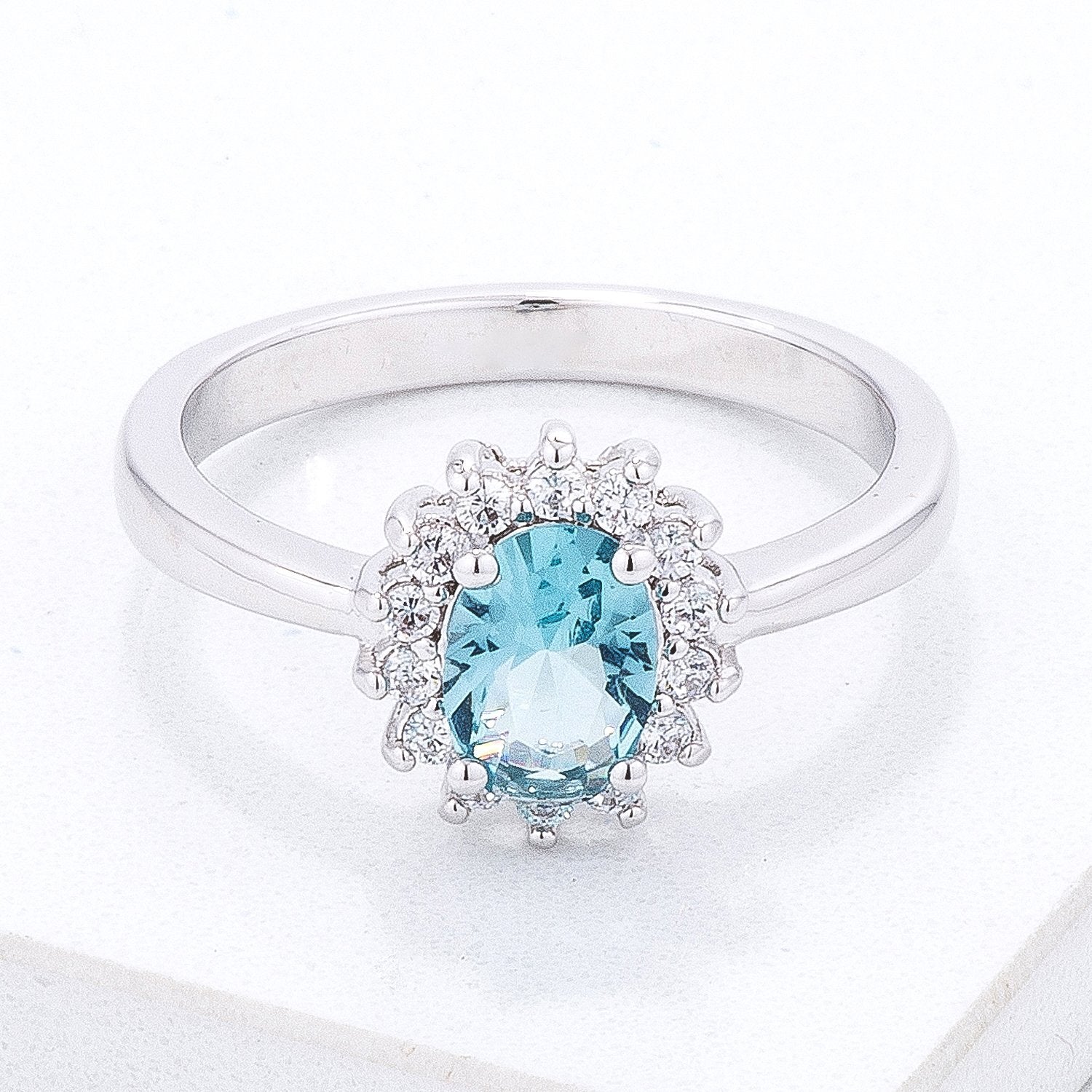 Ice Blue CZ Petite Oval Ring - LAWendy