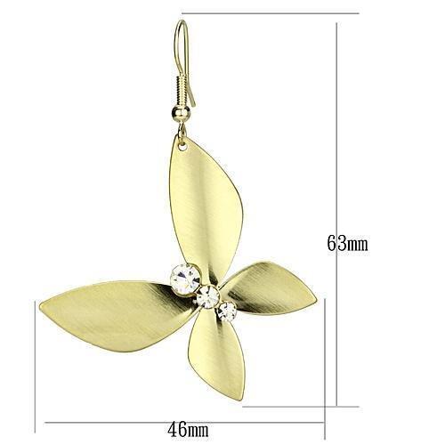LO2651 - Matte Gold & Gold Iron Earrings with Top Grade Crystal in Clear - LAWendy