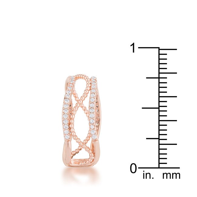 Marina 0.5ct CZ Rose Gold Abstract Cuff Ring - LAWendy