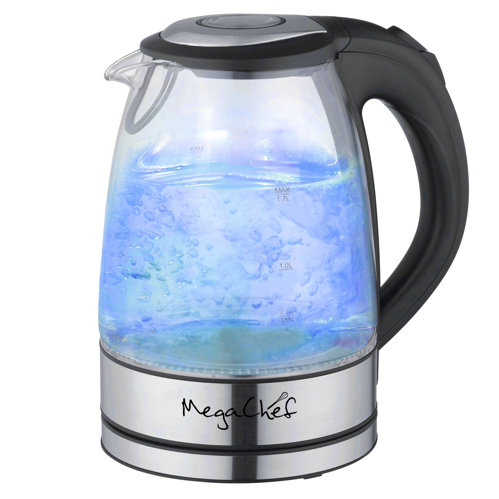 MegaChef 1.7Lt. Glass and Stainless Steel Electric Tea Kettle - LAWendy