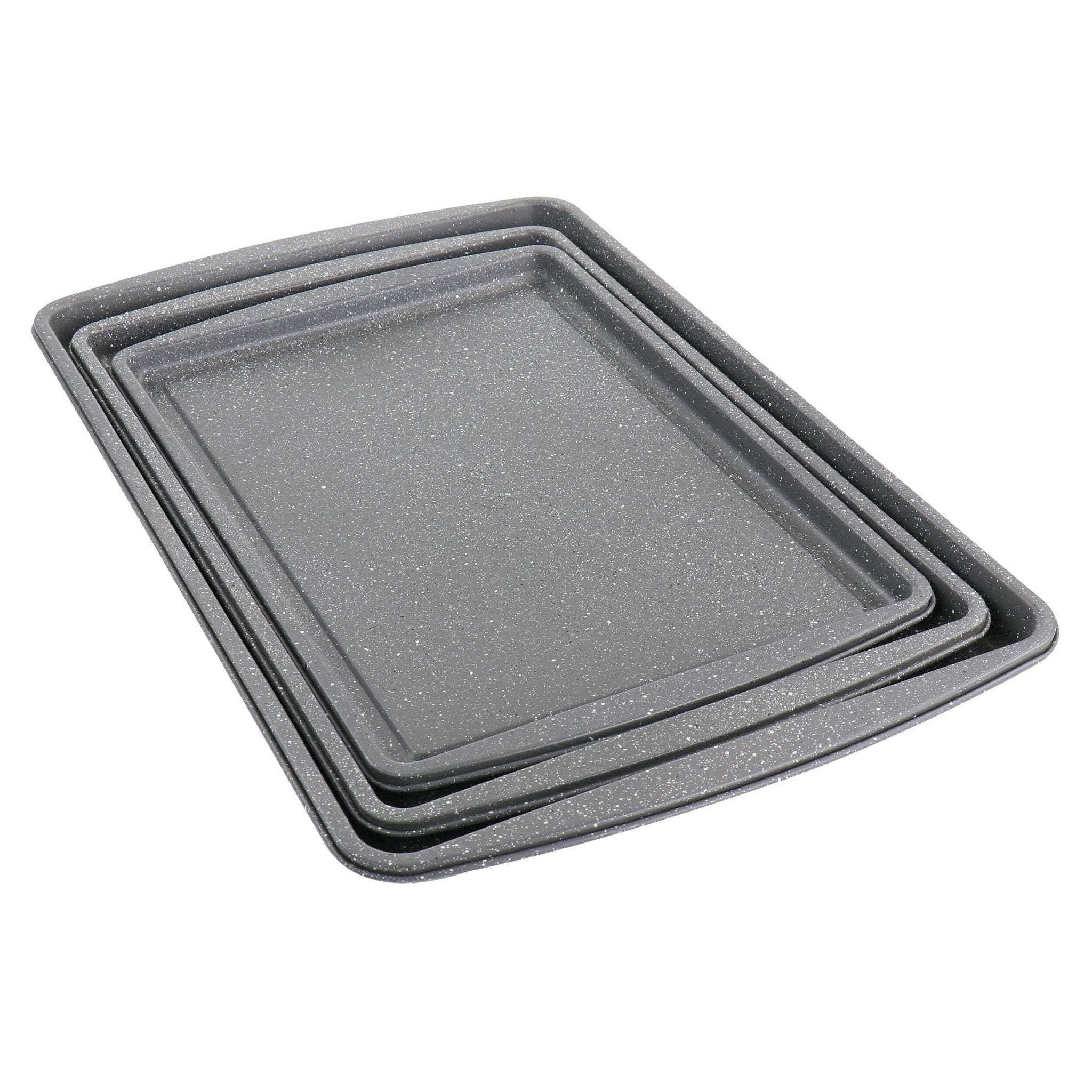 Oster 3 Piece Carbon Steel Cookie Sheet in Greystone - LAWendy