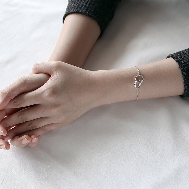 Party Double Loops Curb Chain 925 Sterling Silver Bracelet - LAWendy