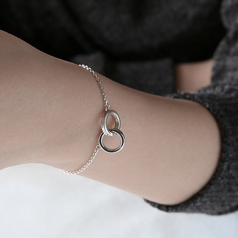 Party Double Loops Curb Chain 925 Sterling Silver Bracelet - LAWendy