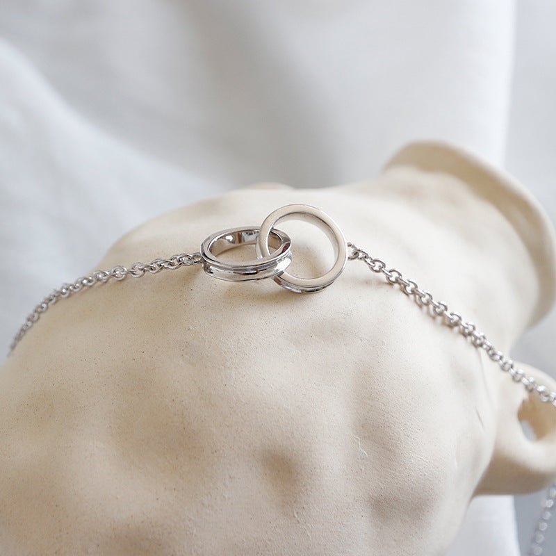 Party Double Loops Curb Chain 925 Sterling Silver Bracelet - LAWendy