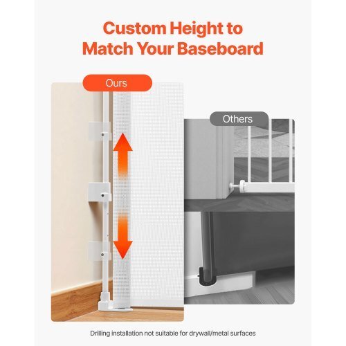 Retractable Baby Gate, Extends to 57 inch Wide, 38.5 inch Tall, with Security Lock, Easy to Use, Walk Through Without Tripping, Mesh Dog Gate for Stairs, Hallways, Indoor/Outdoor, White - LAWendy