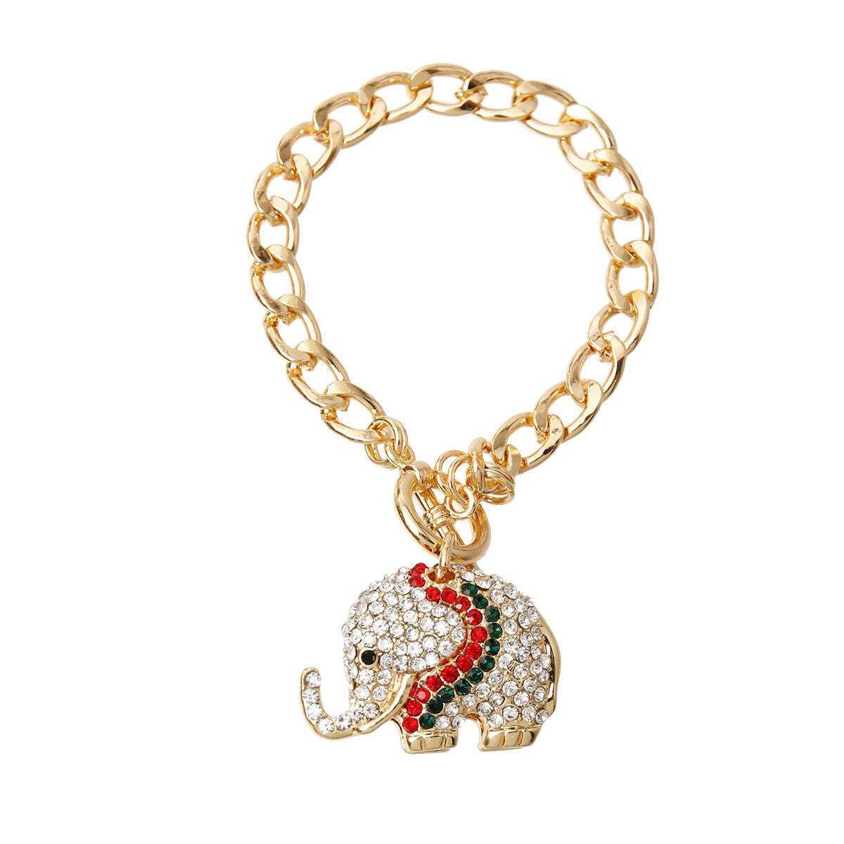 Rhinestone Elephant Toggle Bracelet - LAWendy
