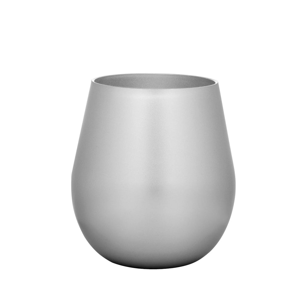 Set of Four Silver Acrylic Stemless All Purpose Wine Glass - LAWendy