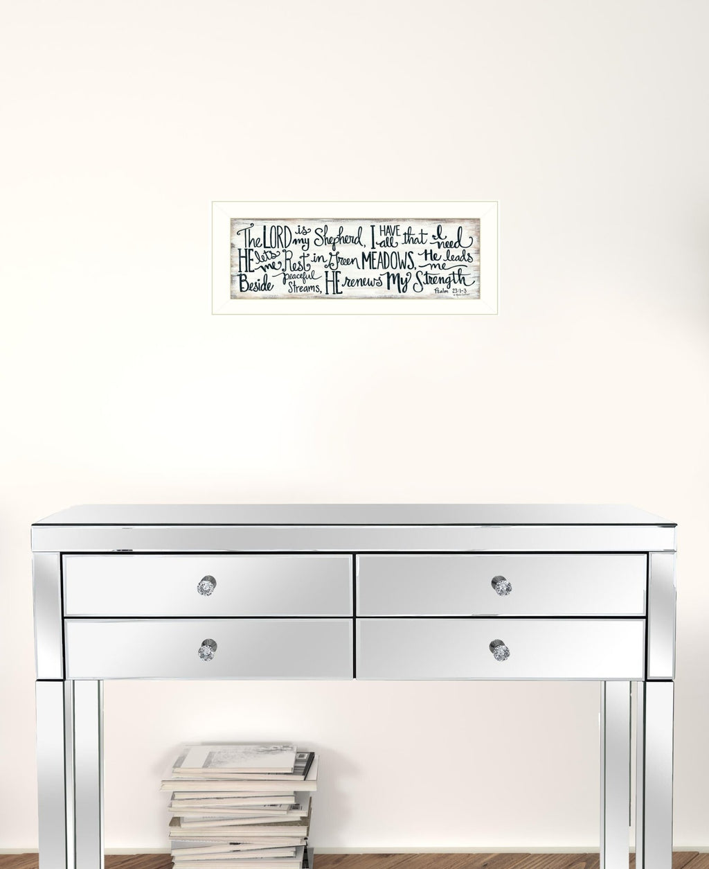 The Lord is My Shepherd 2 White Framed Print Wall Art - LAWendy