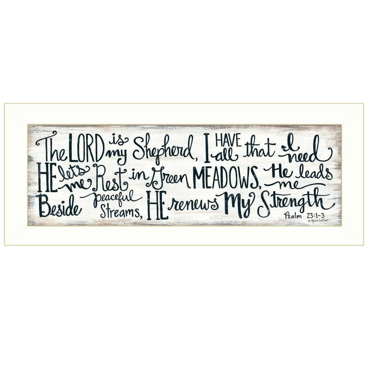 The Lord is My Shepherd 2 White Framed Print Wall Art - LAWendy