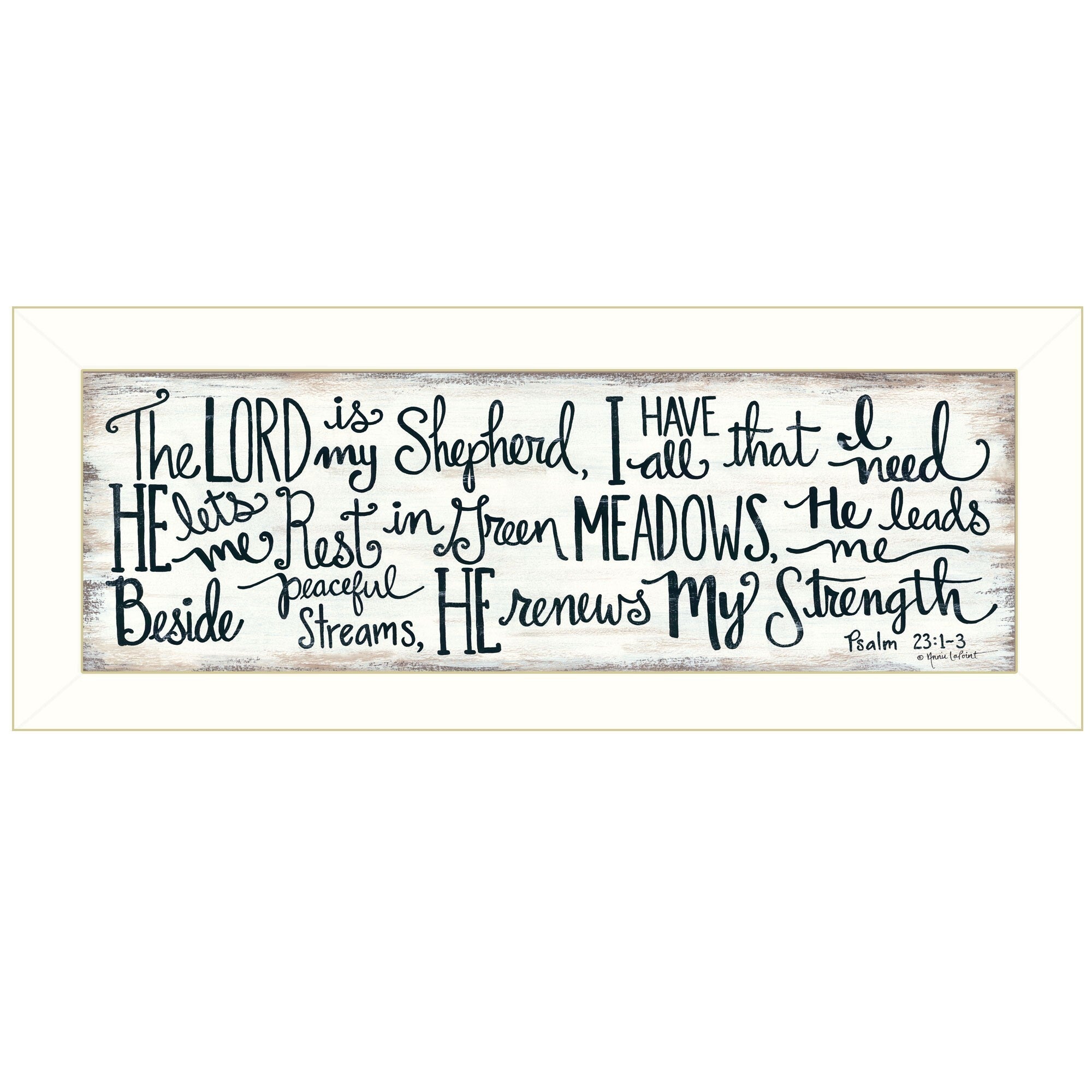 The Lord is My Shepherd 2 White Framed Print Wall Art - LAWendy