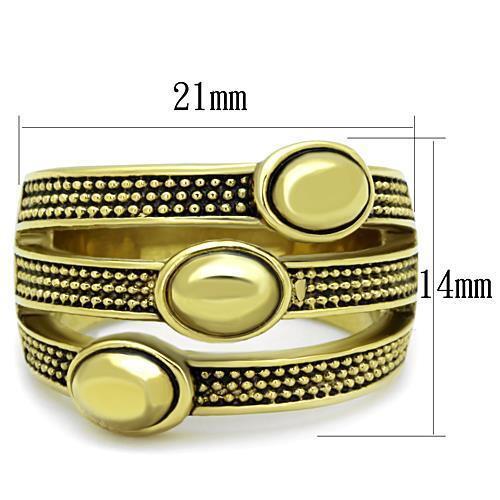 TK1718 - IP Gold(Ion Plating) Stainless Steel Ring with Epoxy in Jet - LAWendy