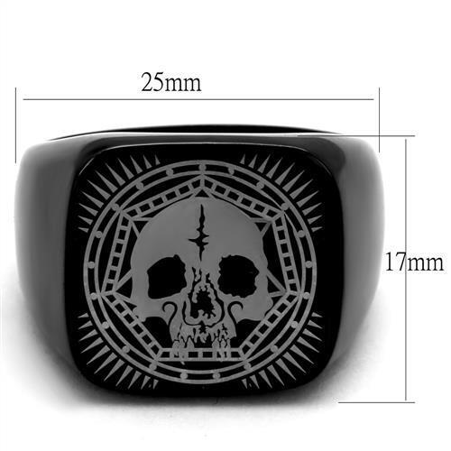 TK2306 - IP Black(Ion Plating) Stainless Steel Ring with No Stone - LAWendy