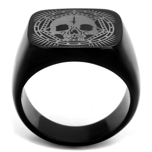 TK2306 - IP Black(Ion Plating) Stainless Steel Ring with No Stone - LAWendy