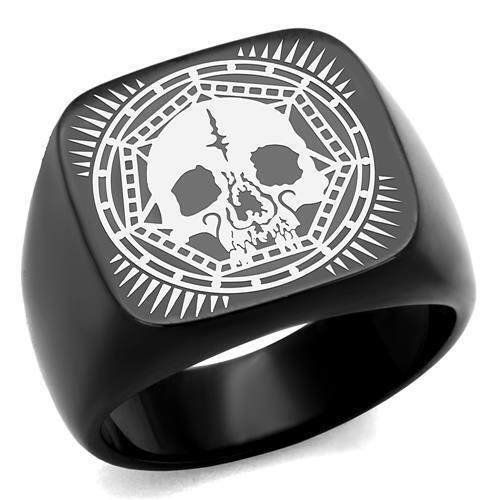 TK2306 - IP Black(Ion Plating) Stainless Steel Ring with No Stone - LAWendy