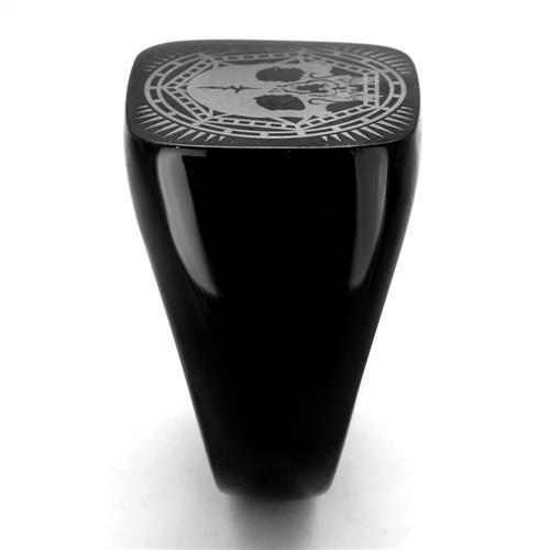 TK2306 - IP Black(Ion Plating) Stainless Steel Ring with No Stone - LAWendy