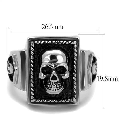 TK2326 - High polished (no plating) Stainless Steel Ring with Epoxy in Jet - LAWendy